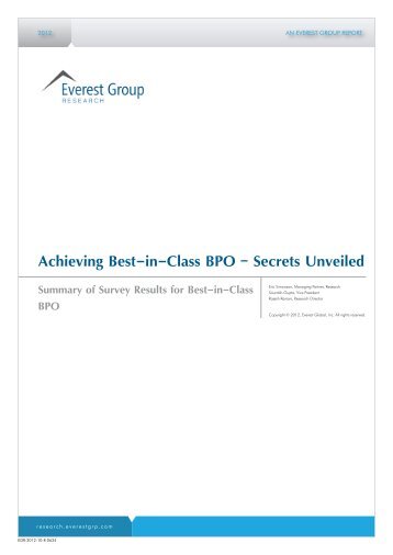 Achieving Best-in-Class BPO – Secrets Unveiled