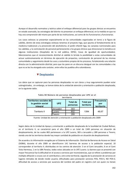 Diagnostico Local Ciudad Bolivar - Secretaría Distrital de Salud