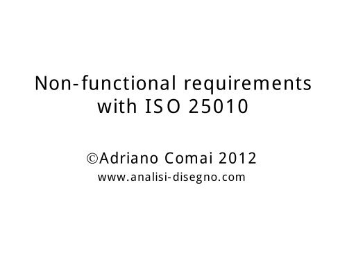 Non-functional requirements with ISO 25010 - Analisi-disegno.com