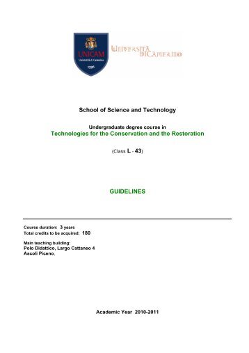 School of Science and Technology Technologies for the ...