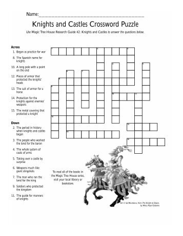 Knights and Castles Crossword Puzzle - Magic Tree House
