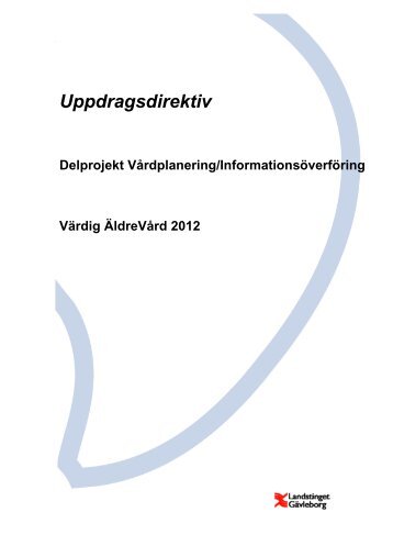 Projektdirektiv VÃ¥rdplanering och informationsÃ¶verfÃ¶ring