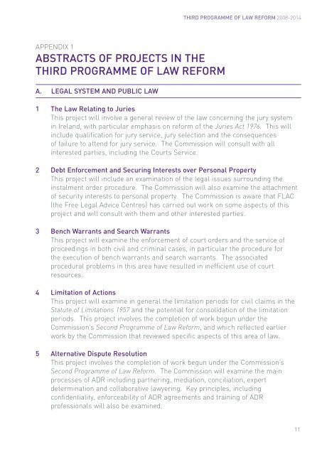 Third Programme of Law Reform 2008-2014