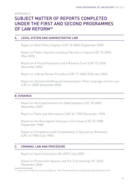 Third Programme of Law Reform 2008-2014