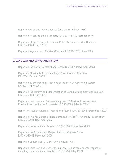 Third Programme of Law Reform 2008-2014
