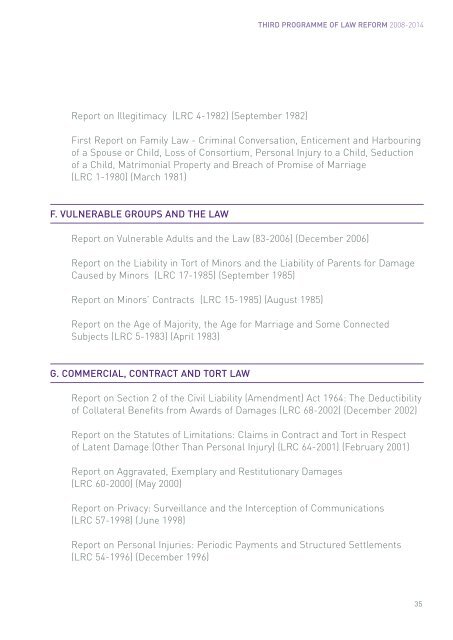 Third Programme of Law Reform 2008-2014
