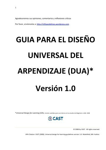 Guía para el Diseño Universal del Aprendizaje - Universidad ...