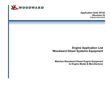 Engine Application List Woodward Diesel Systems Equipment