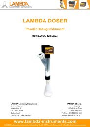 LAMBDA DOSER powder dosing instrument - operation manual