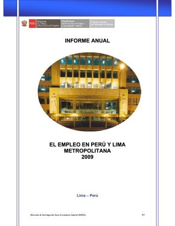 informe anual el empleo en perú y lima metropolitana 2009