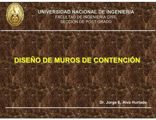 diseño de muros de contención - Dr. Ing. Jorge Elias Alva Hurtado