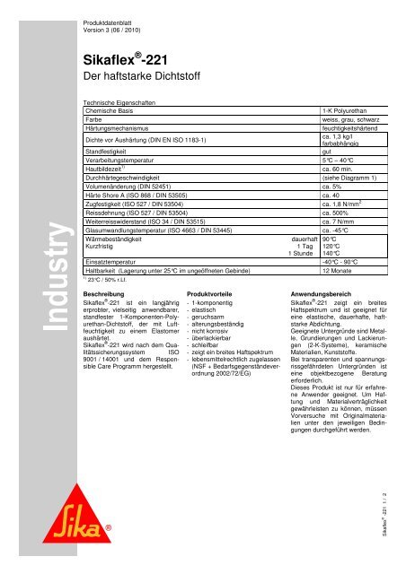 Sikaflex 221 Datenblatt