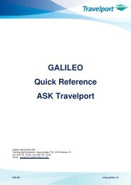 Galileo Quick Reference ASK Travelport 09