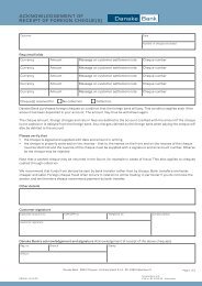 acknowledgement of receipt of foreign cheque(s) - Danske Bank