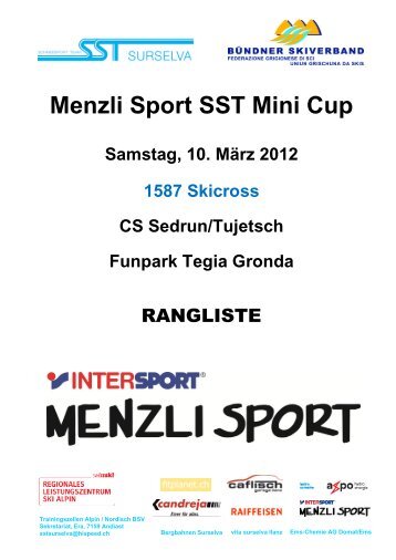 Menzli Sport SST Mini Cup Samstag, 10. März 2012 ... - SST Surselva