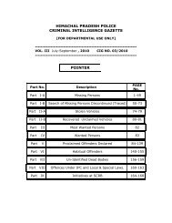 himachal pradesh police criminal intelligence gazette ... - HP Police