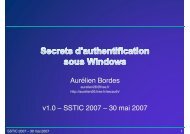 Secrets d'authentification sous Windows - Actes du SSTIC