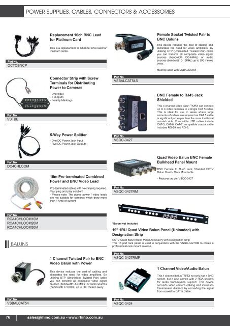 Rhinoco Catalogue 2009 - Rhinoco Technology