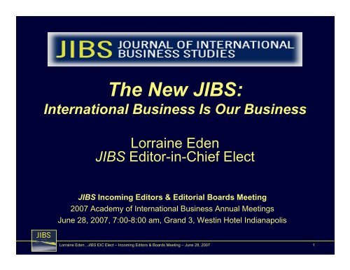 AIB 2010 Conference Program - Academy of International Business
