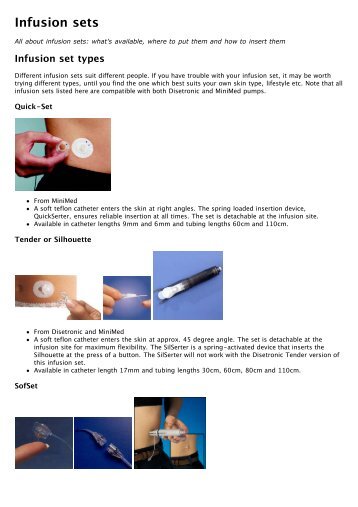 Infusion sets - Insulin Pumpers UK