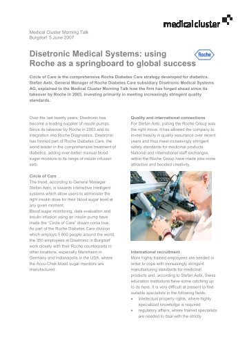 Disetronic Medical Systems: using Roche as a springboard to ... - Bern