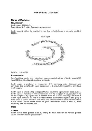 New Zealand Datasheet Name of Medicine NovoRapid - Medsafe