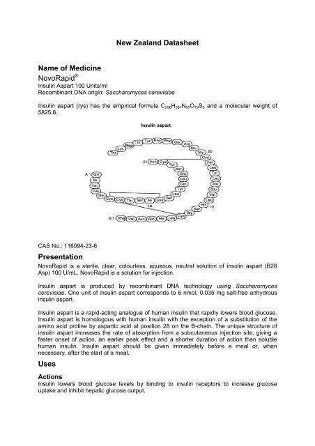 New Zealand Datasheet Name of Medicine NovoRapid - Medsafe