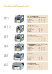 Typenübersicht Transferdrucker