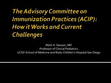 Mark Sawyer - California Immunization Coalition