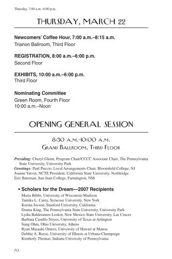 thursday, march 22 opening general session - National Council of ...