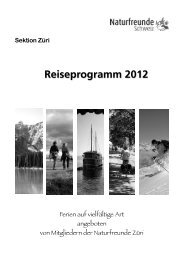 Reiseprogramm 2012 - Naturfreunde Schweiz