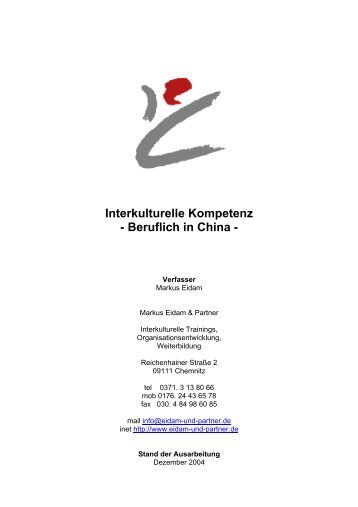 Interkulturelle Kompetenz - Beruflich in China -