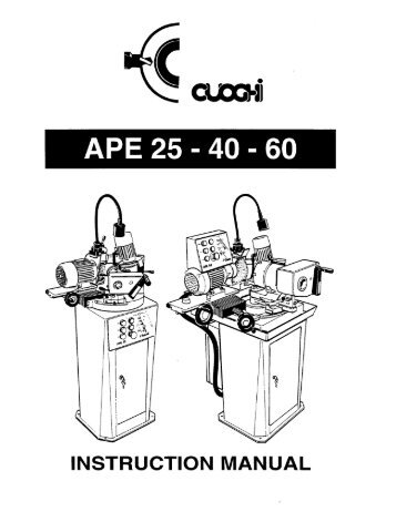 Cuoghi APE 25/40/60 Manual
