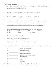 Assignment - Honors Chemistry Coursework