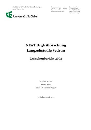 NEAT Begleitforschung Langzeitstudie Sedrun