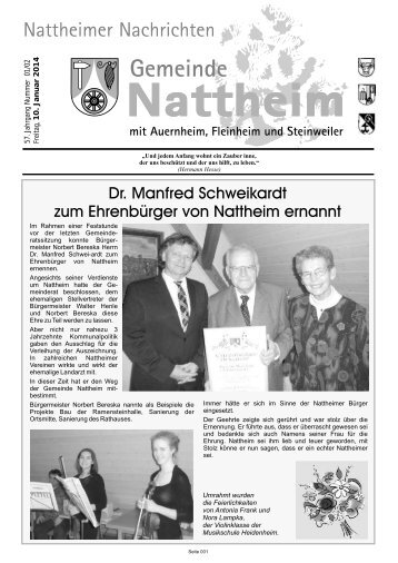 57. Jahrgang N um m er 01/02 Freitag, 1 0 . J a n u a r 2 0 ... - Nattheim