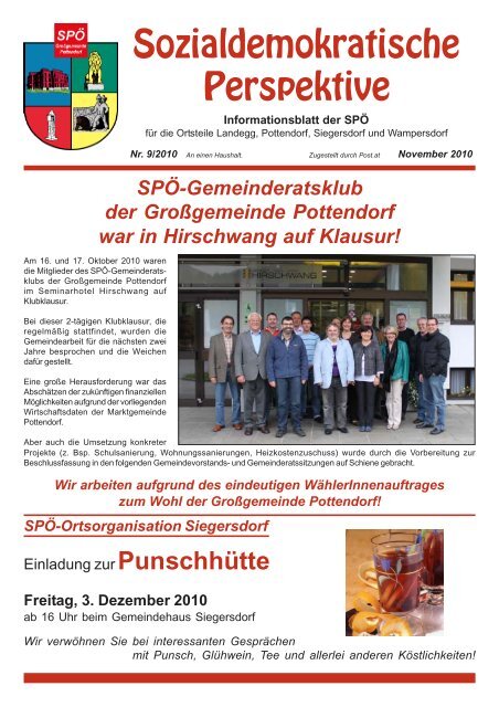 Sozialdemokratische Perspektive Nr. 9/10 - Pottendorf - SPÃ