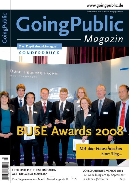 Siegeressays 2008 - Goingpublic Online