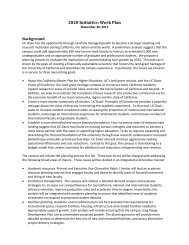 2020 Initiative: Work Plan - Chancellor Linda PB Katehi - UC Davis