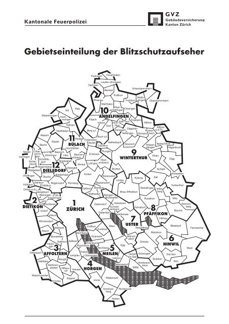 Gebietseinteilung der Blitzschutzaufseher - Spenglerei Venzin AG