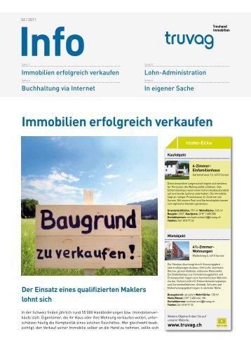 Immobilien erfolgreich verkaufen - Truvag Treuhand AG