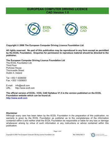EUROPEAN COMPUTER DRIVING LICENCE ... - ECDL Foundation