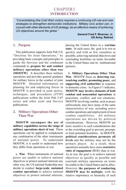 JP 3-07 Joint Doctrine For Military Operations Other Than War