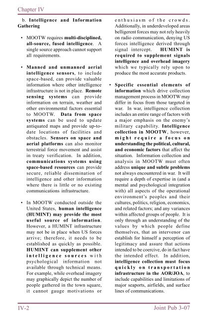 JP 3-07 Joint Doctrine For Military Operations Other Than War