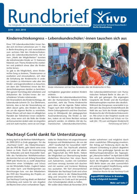 Rundbrief - Humanistischer Regionalverband MÃ¤rkisch-Oderland