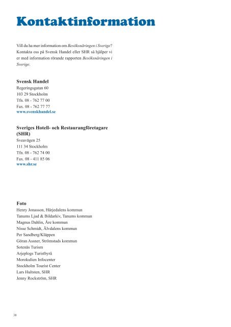 Besöksnäringen i Sverige - Älvdalens kommun