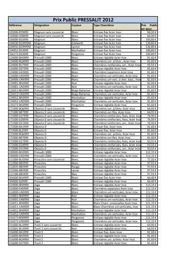 catalogues_files/Tarif Pressalit 2012.pdf - axanit