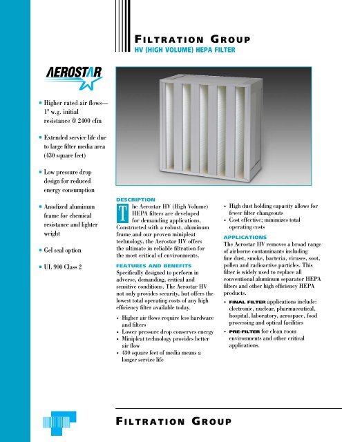 High flow 2024 hepa filter