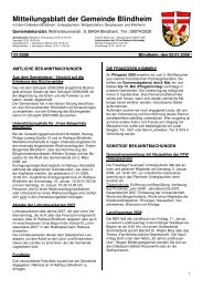 Mitteilungsblatt der Gemeinde Blindheim