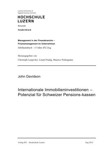 Internationale Immobilieninvestitionen - Hochschule Luzern